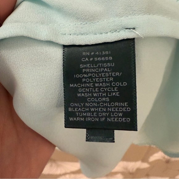 Ralph Lauren Aqua V-Neck Cap Sleeve Blouse Large - Picture 5 of 5